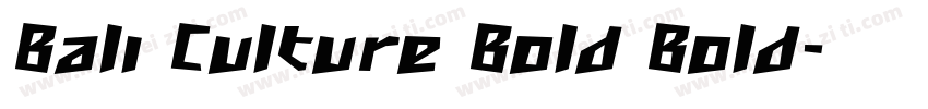 Bali Culture Bold Bold字体转换